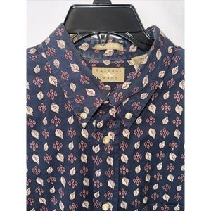 Natural‎ Issue Mens Long Sleeve Button Down Leaf Pattern Shirt XLT WRINKLE FREE